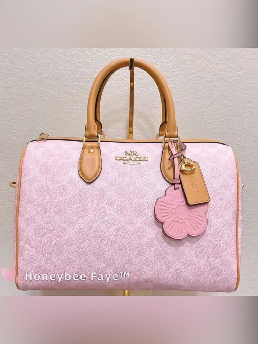 🌸 NWT Coach Rowan Large Satchel in Signature Canvas – Powder Pink (CEA19) 🌸
